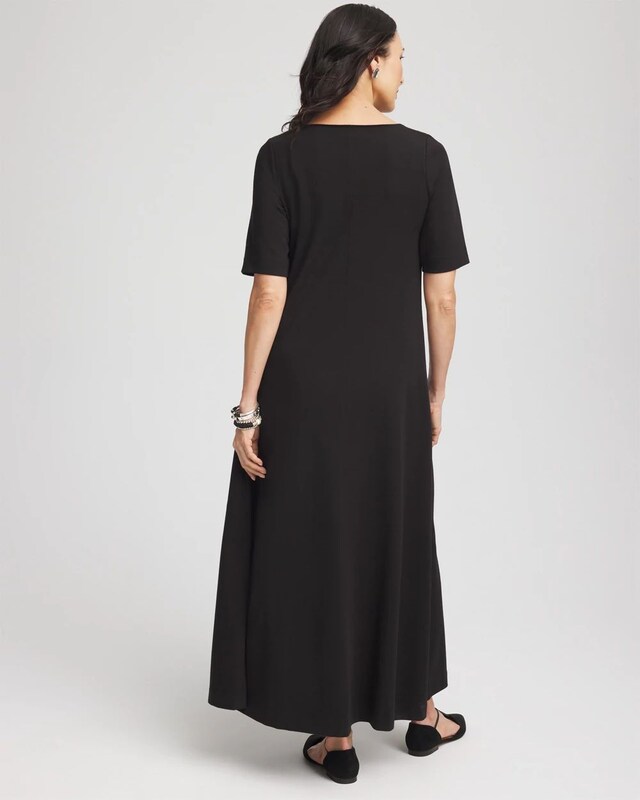 Elbow-Sleeved Maxi Dress - image 3